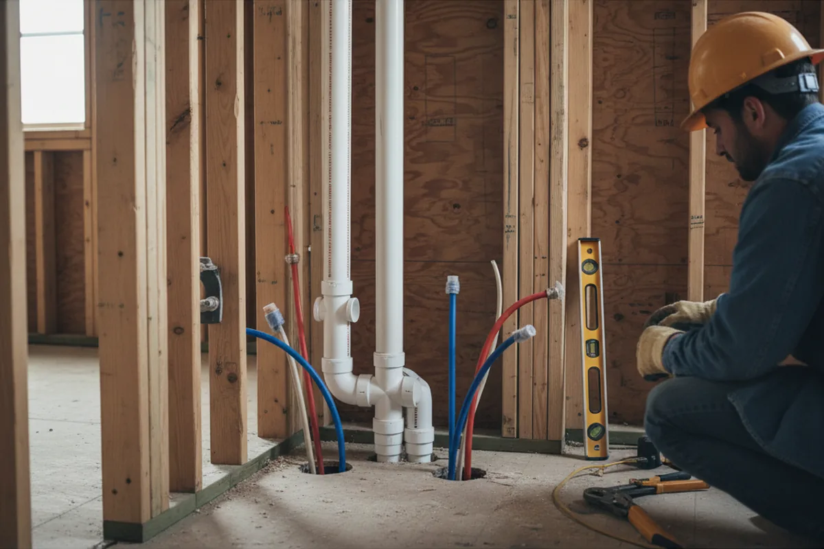 Drain and supply rough-in during Sump Pump Repair in Judsonia